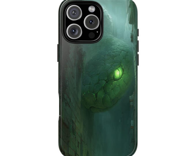Basilisk Slithering Mythical Green Snake Phone Case: iPhone, Galaxy, Pixel - Lifetime Warranty
