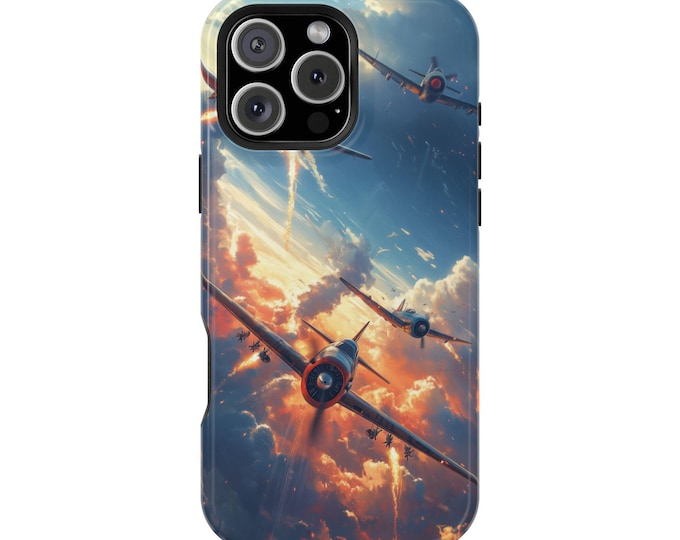 Fighter Plane Dogfight  P-51 Mustang Air Planes Phone Case - iPhone, Samsung Galaxy, Pixel - Lifetime Warranty