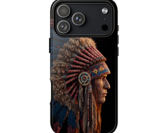Plains Indian Chief War Bonnet Phone Case: iPhone, Galaxy, Pixel - Lifetime Warranty