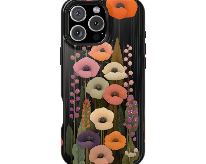 Poppy Flower Garden Floral Art Phone Case: iPhone, Galaxy, Pixel - Lifetime Warranty