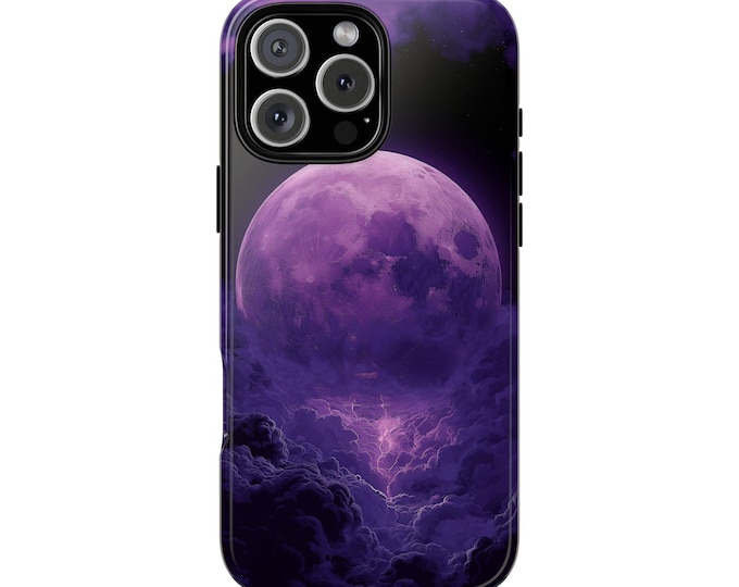 Misty Purple Lunar Moon Radiant Clouds Phone Case: Tough Cover for iPhone (MagSafe Compatible), Samsung Galaxy, Pixel