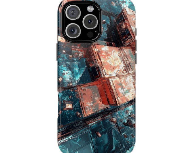 Teal Bronze Geode Metallic Rock Phone Case: iPhone, Galaxy, Pixel - Lifetime Warranty