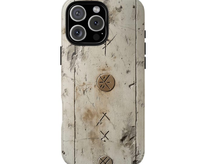 Etched Viking Rune Limestone Runic Symbols Phone Case: iPhone, Galaxy, Pixel - Lifetime Warranty
