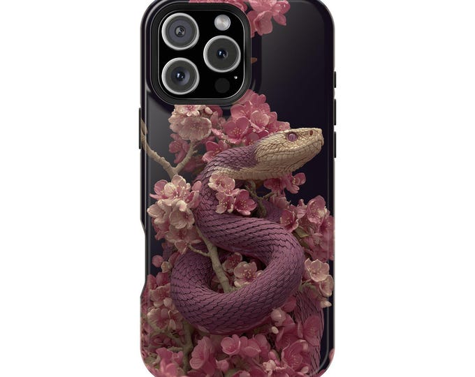 Snake Spiral Viper Cherry Blossom Phone Case for iPhone | Samsung Galaxy | Google Pixel
