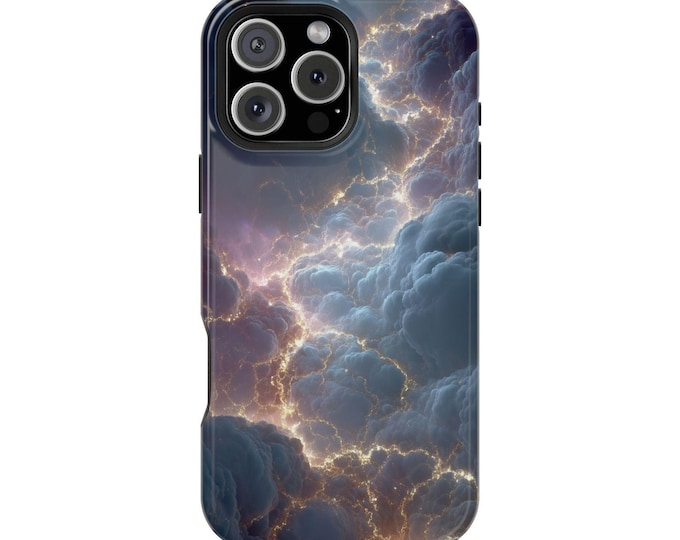Cloud Explosion Lightning Gold Echoes Phone Case: iPhone, Galaxy, Pixel - Lifetime Warranty