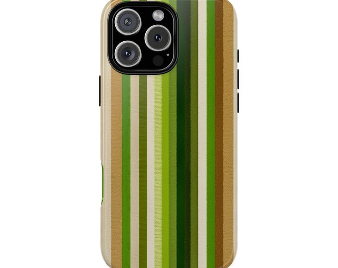 Lime Green Stripes Pattern Phone Case: iPhone, Galaxy, Pixel - Lifetime Warranty