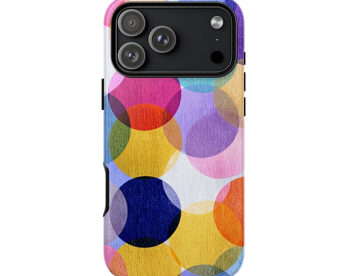 Polka Dots Bright Opaque Circle Phone Case: iPhone, Galaxy, Pixel - Lifetime Warranty
