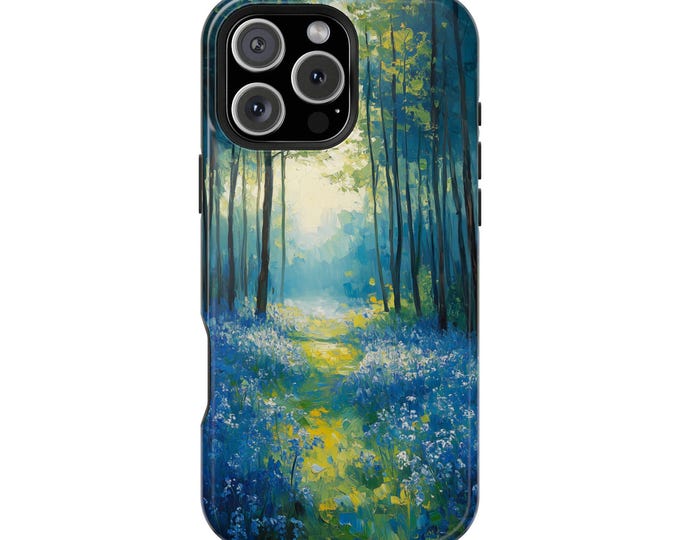 Serene Meadow Bluebell Monet Flowers Phone Case: iPhone, Galaxy, Pixel - Lifetime Warranty