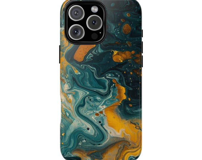 Aqua Teal Lemon Liquid Phone Case: iPhone, Samsung Galaxy, Pixel - Lifetime Warranty
