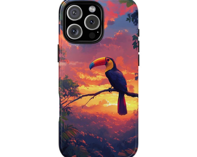 Toucan Jungle Sunset Bird Orange Sky Phone Case: iPhone, Galaxy, Pixel - Lifetime Warranty