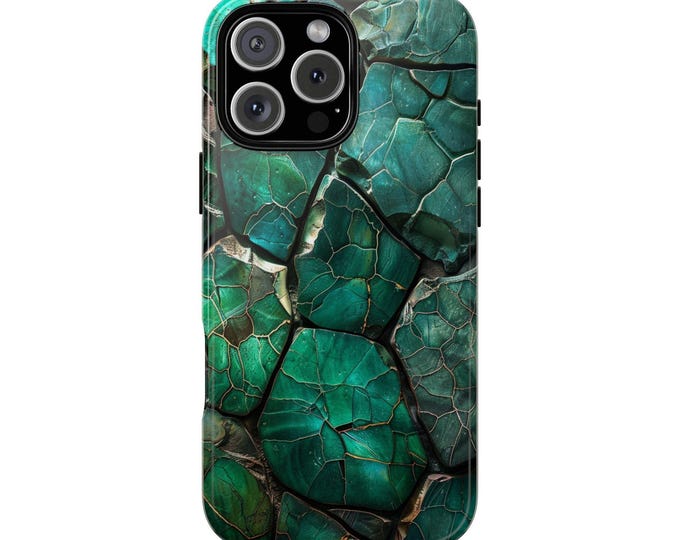 Tortoise Shell Green Glass Phone Case: iPhone, Galaxy, Pixel - Lifetime Warranty