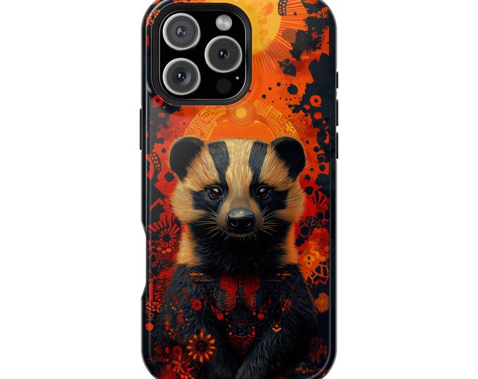 Honey Badger Vibrant Tribal Art Phone Case: iPhone, Galaxy, Pixel - Lifetime Warranty