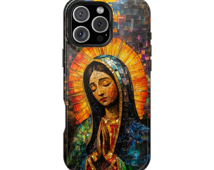 Virgin Mary Glass Mosaic Phone Case: iPhone, Galaxy, Pixel - Lifetime Warranty