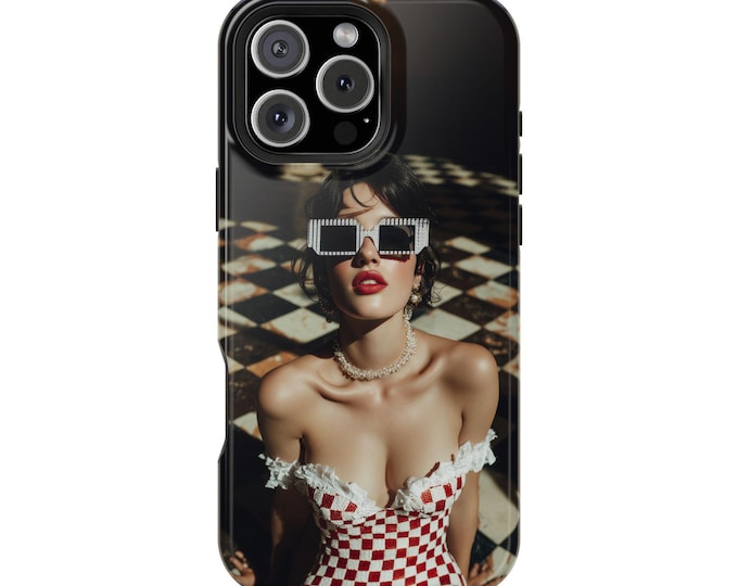 1950s Woman Retro Sunglasses Phone Case: iPhone, Galaxy, Pixel - Lifetime Warranty