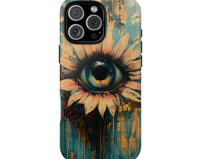 Surreal Eyeball Flower Vintage Eye Phone Case: iPhone, Galaxy, Pixel - Lifetime Warranty