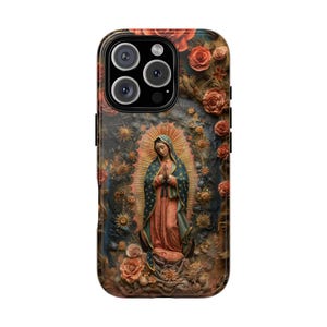 Our Lady of Guadalupe Virgin Mary Floral - Phone Case for iPhone 16 16e 15 14 13 Pro Max | Galaxy S25 S24 S23 | Pixel 9 9a | Wireless Cover
