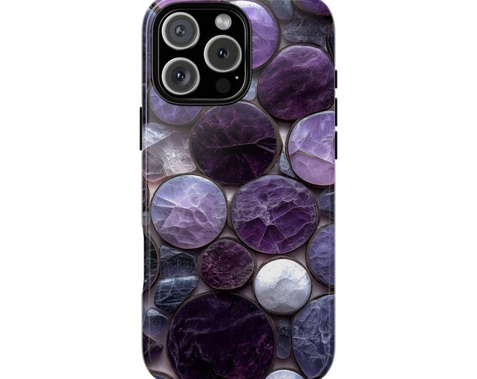 Purple Lavender Stone Rocks Pattern Phone Case: iPhone, Galaxy, Pixel - Lifetime Warranty