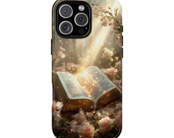 Radiant Christian Bible Blooming Roses Phone Case: iPhone, Galaxy, Pixel - Lifetime Warranty