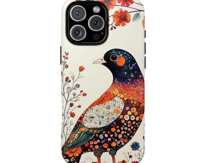 Artistic Bird Flower Aesthetic Wildflower Phone Case: iPhone, Galaxy, Pixel - Lifetime Warranty