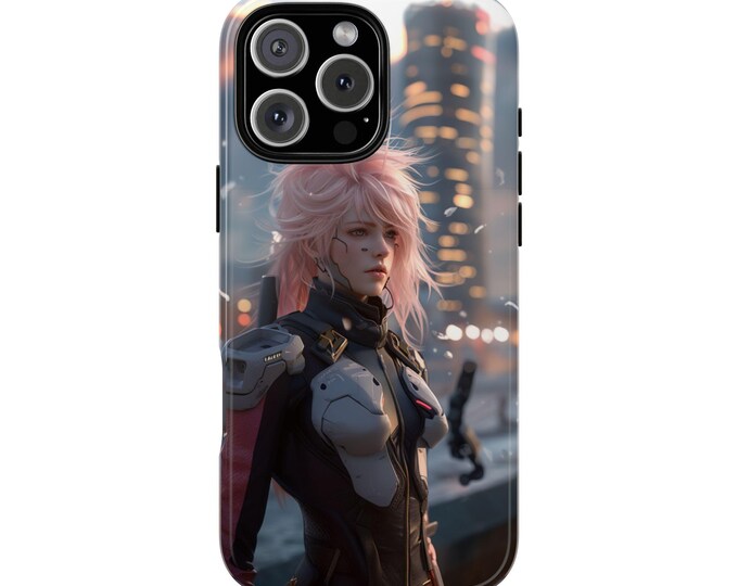 Pink Hair Anime Girl Futuristic Phone Case: iPhone, Galaxy, Pixel - Lifetime Warranty
