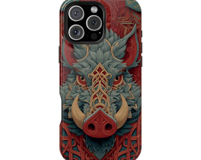 Celtic Boar Interwoven Pattern Phone Case: iPhone, Galaxy, Pixel - Lifetime Warranty