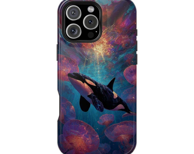 Orca Whale Jellyfish Iridescent Sea Phone Case: iPhone, Galaxy, Pixel - Lifetime Warranty