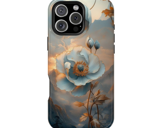 White Himalayan Poppy Nouveau Flower Phone Case: iPhone, Galaxy, Pixel - Lifetime Warranty
