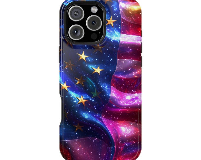 American Flag USA Metallic Chrome Shine Color Phone Case: iPhone, Galaxy, Pixel - Lifetime Warranty