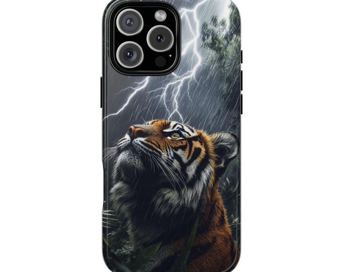 Thunderstorm Bengal Tiger Jungle Rain Phone Case: iPhone, Galaxy, Pixel - Lifetime Warranty