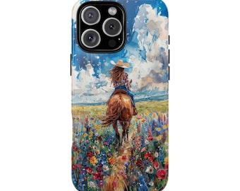 Cowgirl Watercolor Flower Meadow Phone Case for iPhone | Samsung Galaxy | Google Pixel