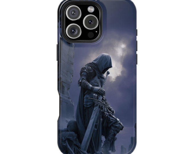 Tomb Knight Sword Hooded Warrior Phone Case: iPhone, Galaxy, Pixel - Lifetime Warranty