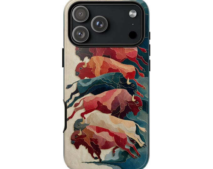 Bison Bold Surreal Art Phone Case: iPhone, Galaxy, Pixel - Lifetime Warranty