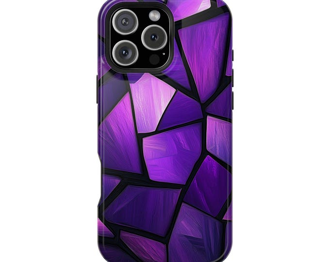 Purple Vector Glass Rock Phone Case: iPhone, Galaxy, Pixel - Lifetime Warranty