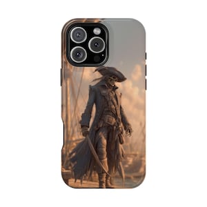 Skeleton Pirate Captain Cutlass Sword Phone Case - iPhone 17 Pro Max 16 15 14 13 12 11, Samsung Galaxy S25 Ultra S24 S23 S22, Google Pixel