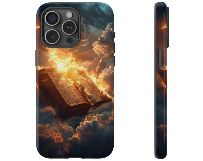 Bible Sunrise Clouds Good Book Cover Phone Case: iPhone, Galaxy, Pixel - Lifetime Warranty