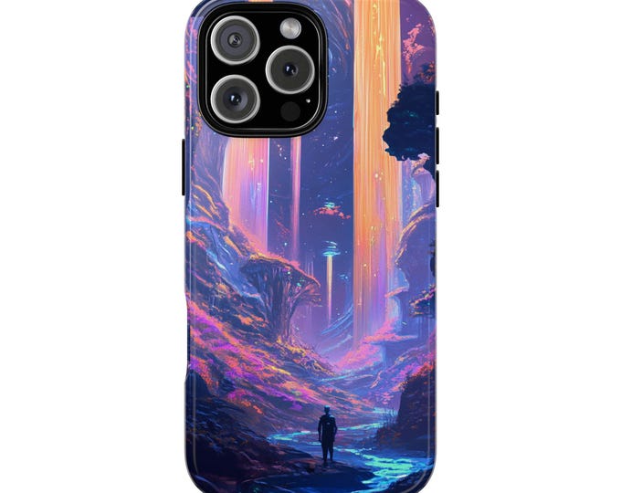 Alien Pillar Forest Exploration River Phone Case: iPhone, Galaxy, Pixel - Lifetime Warranty
