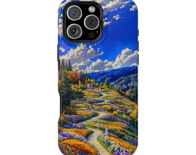 Hillside Gardens Wildflower Klimt Style Phone Case: iPhone, Galaxy, Pixel - Lifetime Warranty
