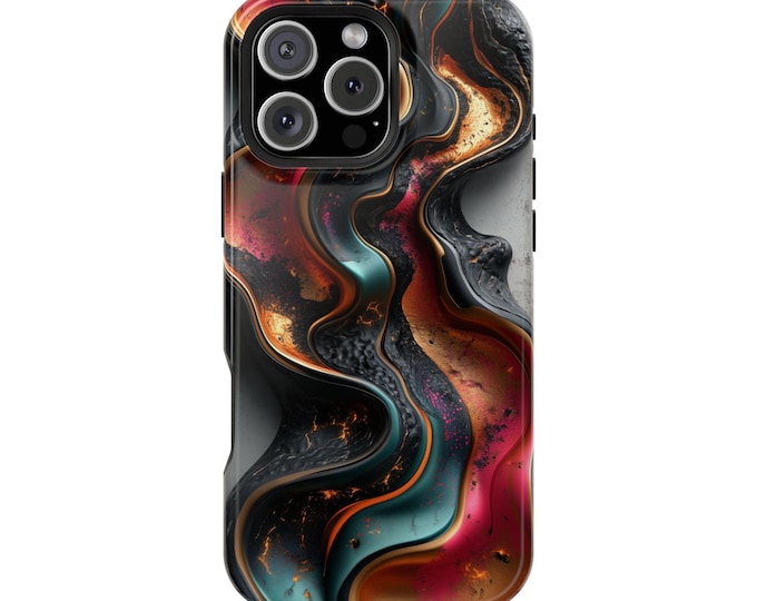 Molten Torrent Radiant Auric Paint Flow Phone Case: iPhone, Galaxy, Pixel - Lifetime Warranty