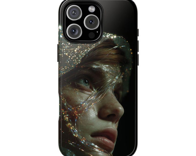 Girl Portrait Iridescent Vibrant Glow Phone Case: iPhone, Galaxy, Pixel - Lifetime Warranty