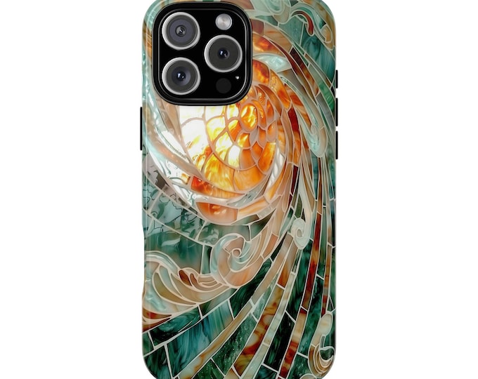 Sun Rays Stained Glass Wave Phone Case: iPhone, Galaxy, Pixel - Lifetime Warranty
