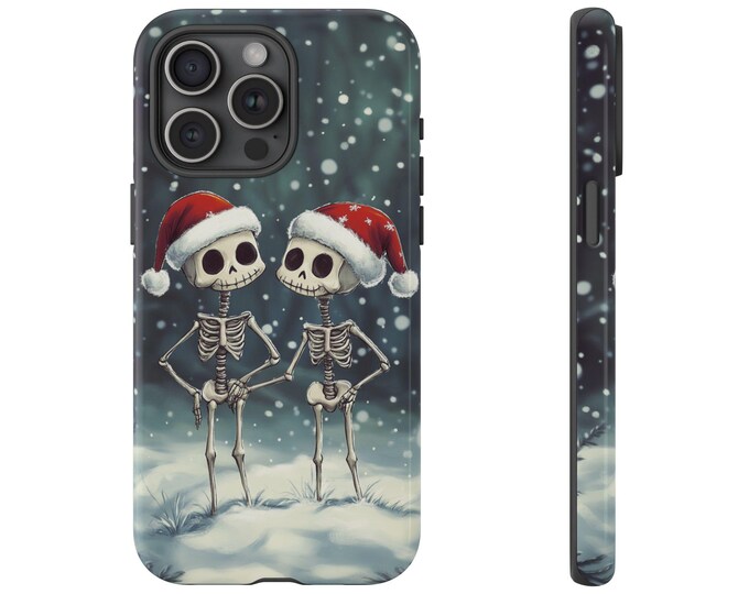 Christmas Santa Skeletons Phone Case: iPhone, Galaxy, Pixel - Magsafe Wireless Charging