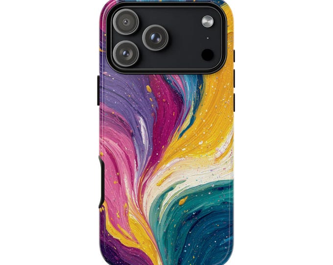 Dynamic Wave Strokes Pink Blue Phone Case: iPhone, Galaxy, Pixel - Lifetime Warranty