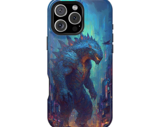 Colossal Kaiju Looming Over City Phone Case: iPhone, Galaxy, Pixel - Lifetime Warranty