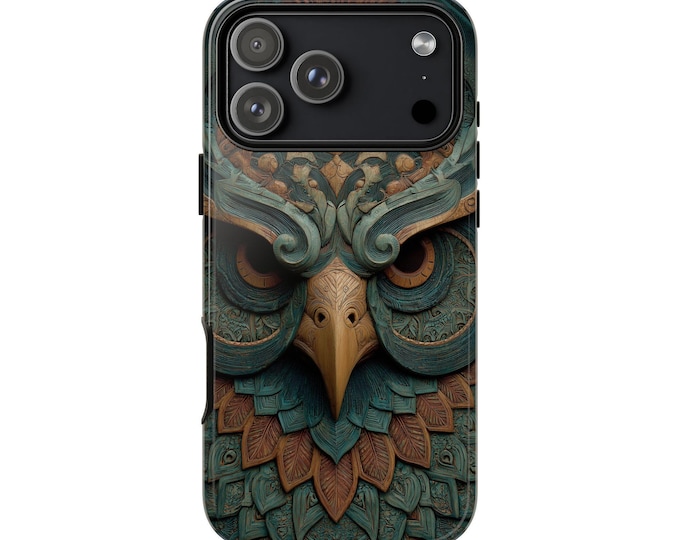 Teal Owl Totem Design Phone Case: iPhone, Galaxy, Pixel - Lifetime Warranty