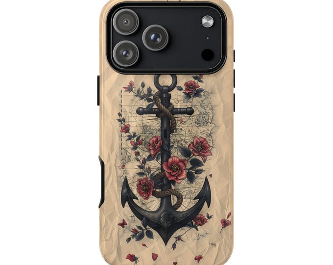 Anchor Nautical Map Sailor Flowers Phone Case for iPhone | Samsung Galaxy | Google Pixel