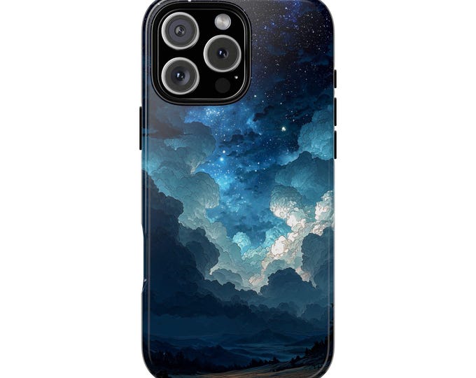 Earth Fields Blue Clouds Celestial Sky Stars Nebula Phone Case: iPhone, Galaxy, Pixel - Lifetime Warranty