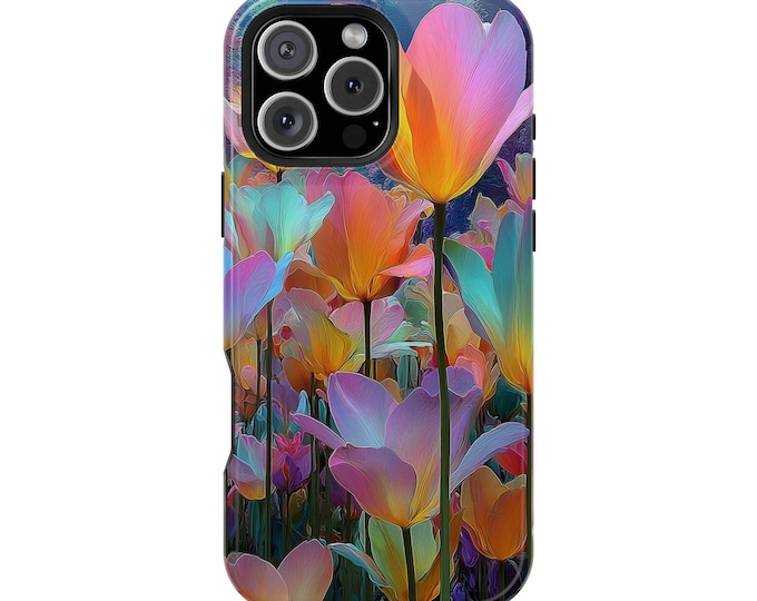 Iridescent Pastel Tulip Colorful Hues Phone Case: iPhone, Galaxy, Pixel - Lifetime Warranty
