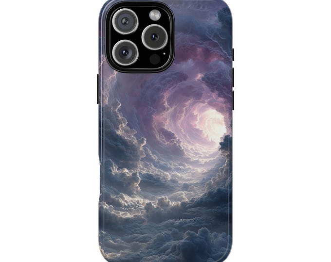 Blue Purple Clouds Vortex Phone Case: iPhone, Galaxy, Pixel - Lifetime Warranty