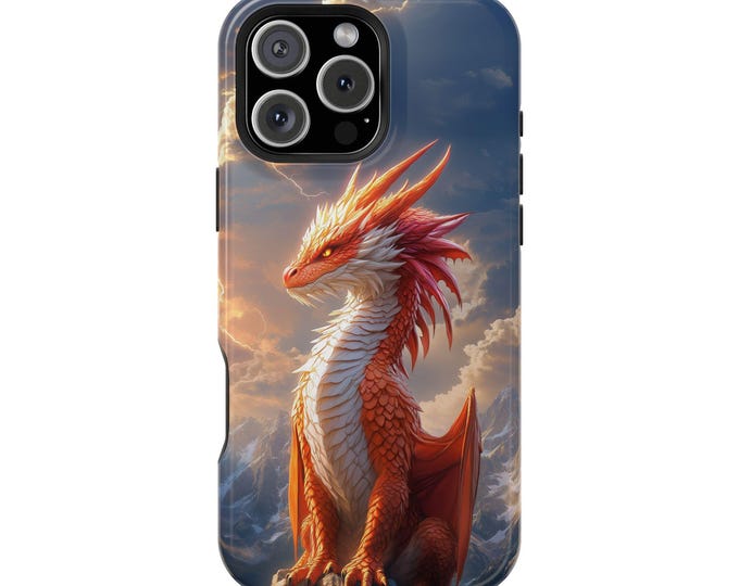 Orange Dragon Mountain Peaks Phone Case: iPhone, Galaxy, Pixel - Lifetime Warranty