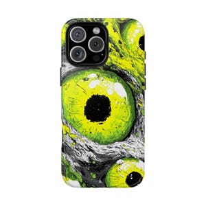 Glowing Green Eyes Horror Punk Phone Case: iPhone, Samsung Galaxy, Pixel - All Models | MagSafe Option